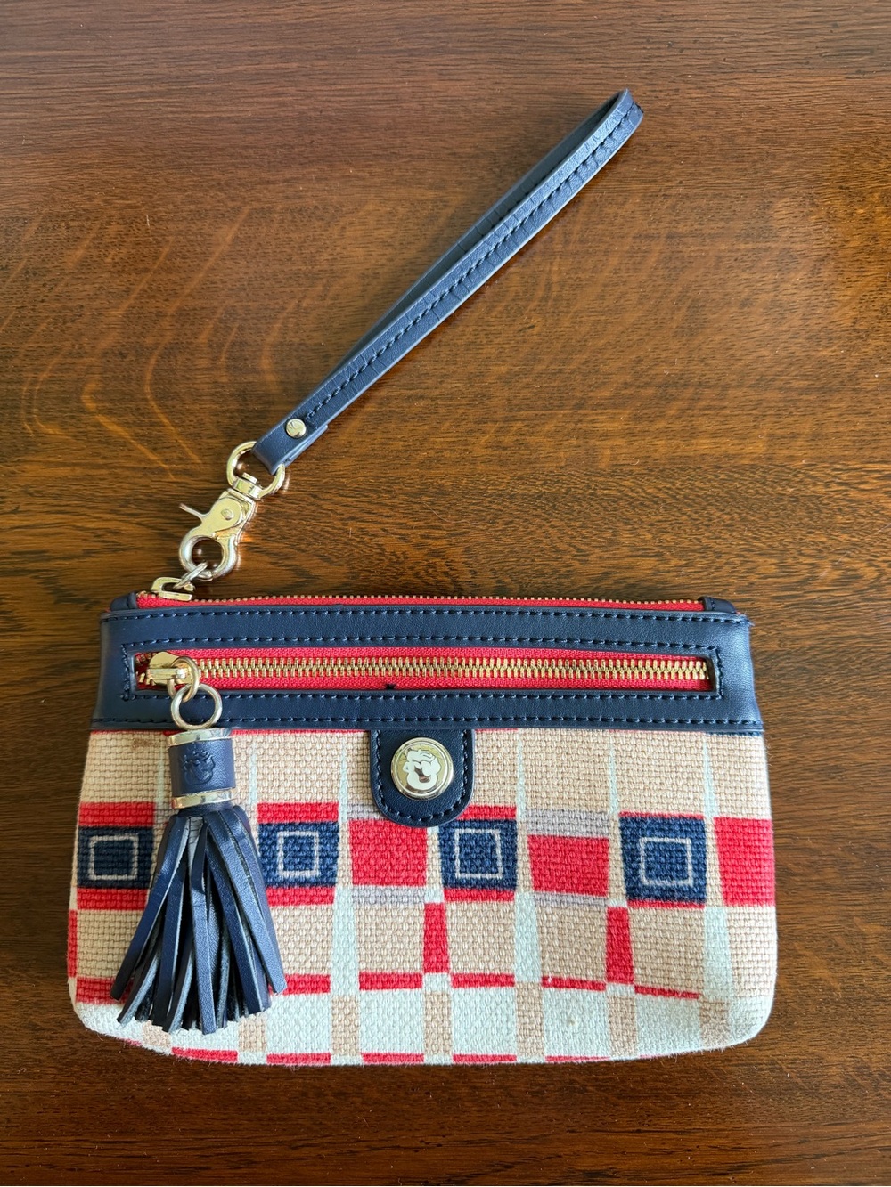 Spartina 449 Quarterdeck Tassel Wristlet Multi Color Red Navy Tan Cream Nautical